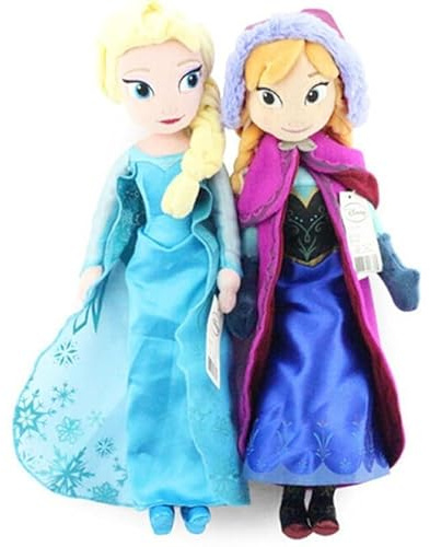 2 Stück Plüschtiere Prinzessin Mädchen Spielzeug Puppe Geburtstagsgeschenke Mädchen Plüschpuppe (40 cm, Anna und ELSA)