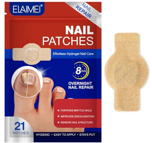 Parches para hongos uñas pies – Intensivo y seguro que combate eficazmente hongos uñas pies, restaura uñas dañadas y quebradizas, cuidado completo y reparación visible en semanas