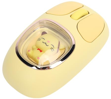 Bewinner Mouse Bluetooth Wireless, Mouse Wireless Ricaricabile, Computer di Illuminazione RGB USB C -USB 2,4 G, Bambola Carina, Connessione a Tripla modalità, Tipo C, Forma Ergonomica, (YELLOW)