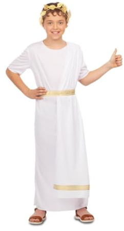 My Other Me - Costume romano bambino unisex bianco taglia 5-6 anni | Include tunica, mantello e cintura
