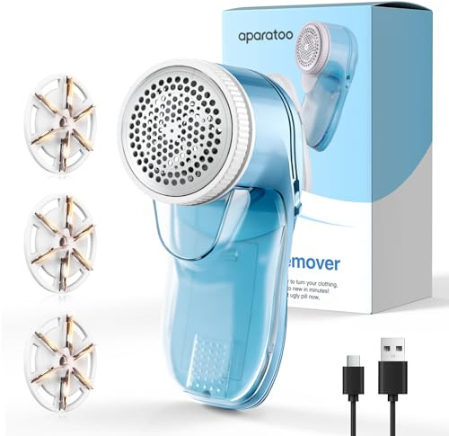 Lint Remover Fabric Shaver, Bobble Remover for Clothes Lint Remover Debobbler Clothes Shaver 2-In-1 Lint Roller Wool Defuzzer Fluff Remover Quick and Effective (3 Blades Included)