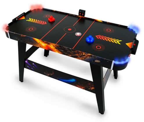 Mesa de Air Hockey LED para Niños y Jóvenes +8 años, Juego de Hockey de Mesa con Pucks y Palas LED, Divertido Juego Recreativo en Casa