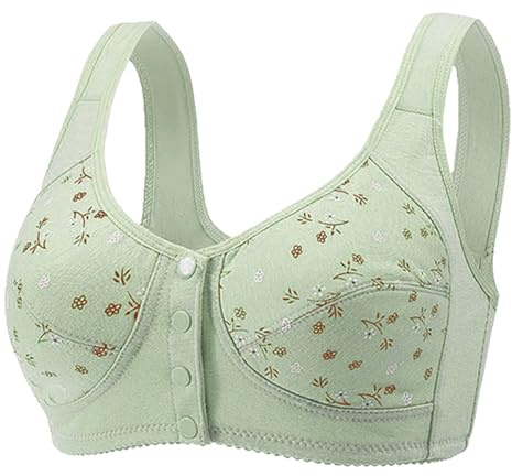 Generico Reggiseno Senza Ferretto Donna in Cotone con Chiusura Davanti Reggiseni Sportivi Aperto Davanti Modello a Canotta Bra Minimizer Posturale Sostegno Forte per Mature e Taglie Forti 4 Stagioni