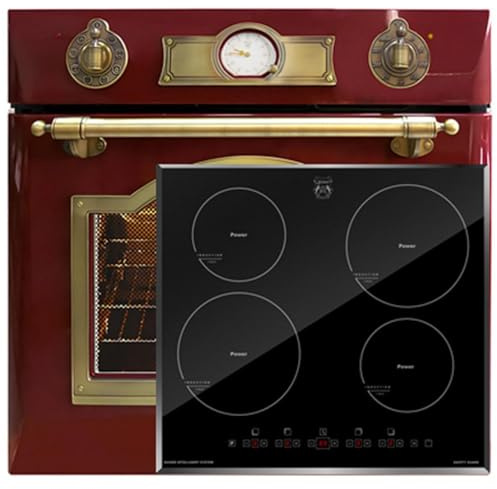Kaiser Einbauherd Set autark 60 cm EH 6355 RotEm + KCT 6105 FI Herd Set Exklusiver Retro Backofen 60cm • 67L • Einbau-Backofen mit Drehspieß, Heißluft, Grill + Induktionskochfeld 60cm mit Booster