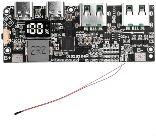 22,5 W powerbank-kretskort, snabbladdningsmodul med digital display, gör-det-själv moderkort för 3,65 V/4,2 V för batteri(B)