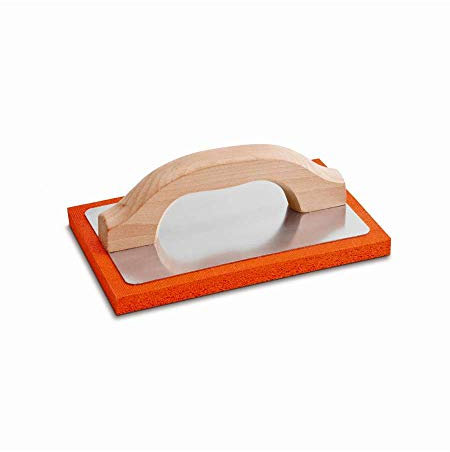 Nespoli Frattazzo Spugna Arancio Manico Legno 14x21 cm