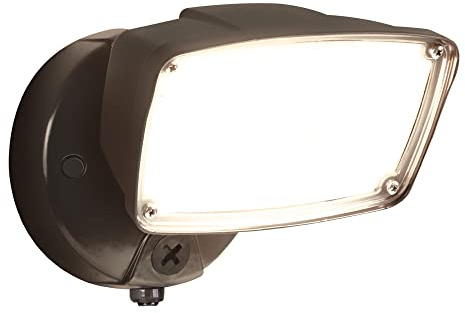 HALO FSL Single Head Outdoor Integrated LED Flood Light with Dusk to Dawn Selectable Color Temperature Bronze