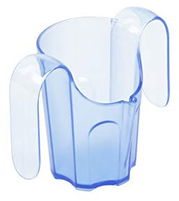 Gobelet à découpe nasale avec poignées et porte paille - Bleu