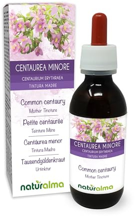 Petite centaurée (Centaurium erythraea) herbe avec fleurs Teinture Mère sans alcool Naturalma - Extrait liquide gouttes 120 ml - Complément alimentaire - Végétalien ou végan