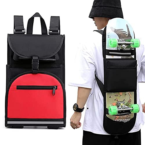 Asotagi Skateboard-Rucksack, Skateboard-Tasche, Schultergurt, verstellbar, faltbar, Reiserucksack