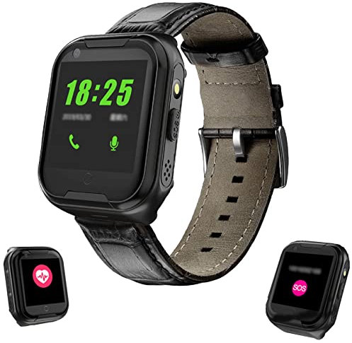 Smart Watch Personas Mayores Reloj Inteligente Botón SOS con detección de Alerta de caída y Seguimiento de ubicación por GPS videollamada Impermeable para Alzheimer