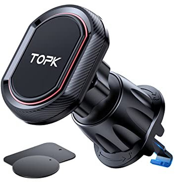 TOPK Handyhalterung Auto Magnet, Kfz-Handyladestationen Lüftung mit Universal Haken 360° Drehbar für Smartphone und Tablet