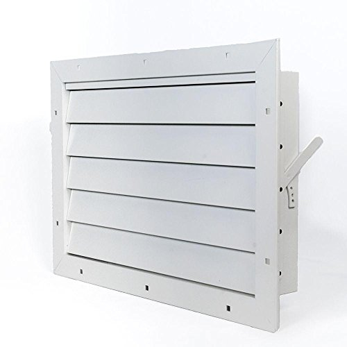Aluminum Garage Door Air Vent Grille Register - with Damper Control Lever for Winter & Summer Settings - with Insect Net Prevent Guard [Outer Dimensions: 17.5w X 12h]
