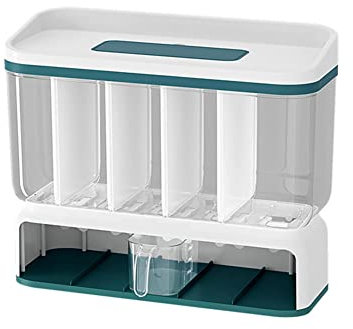 Distributeur de riz 25 livres Conteneur de stockage de riz Distributeur de riz Conteneur de riz Distributeur de céréales Conteneurs de céréales Stockage Seau à riz mural à 5 compartiments pour riz,