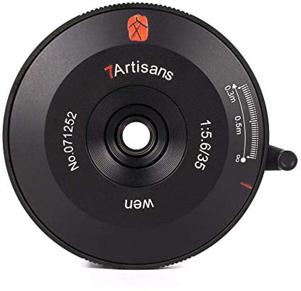 7artisans Lente de Enfoque Manual de Formato de Marco Completo f5.6 de 35 mm Compatible con Leica M-Mount para Leica M, M10, M240M-P240, M-TYP246, M-P, M 262, M7 (Negro)
