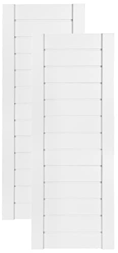 DecoMeister Puertas de Lamas Blancas de Madera Maciza con Tablones Listones Cerrados Para Armario Frente de Mueble Imprimado de Dimensiones 294x766 mm Juego de Dos Piezas