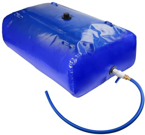TooTaci 500L/132Gal Wasserspeicherblase, große Kapazität Wassertank mit 1,9 cm Adaptern und Schlauch, tragbarer Notfall-Wassersack für Gartenbewässerung, Trockenresistenz, landwirtschaftliche