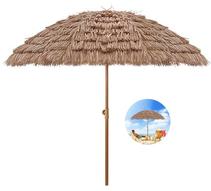 Parasol De Plage Hawaii 8 Baleines Parasol De Jardin Exterieur Imperméable Parasol Inclinable Parasol De Jardin Anti Uv 50+ Parasol Balcon Hauteur Réglable Pour Plage Balcon Patio/Avec Sac De Transpor