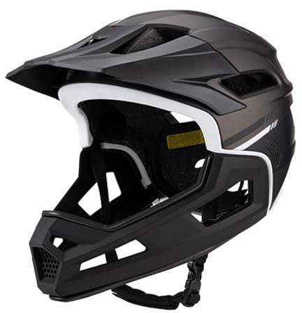 JISADER Casco da Bici Integrale con Fodera Staccabile Casco da Mountain Bike da Strada Resistente agli Urti Accessori da Ciclismo per Guida per Adulti, Nero Titanio