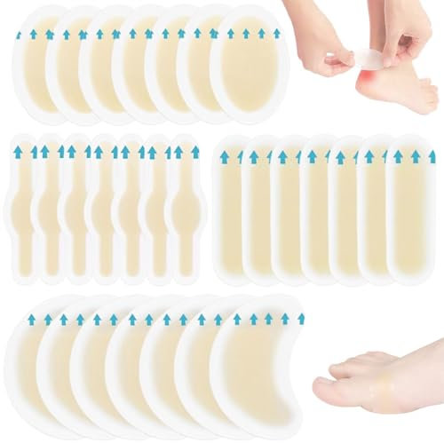 ﻿28 PCS Blister Plasters for Feet Invisible Hydrocolloid Plasters Hydrocolloid Dressings Invisible for Feet Toes Fingers HEE
