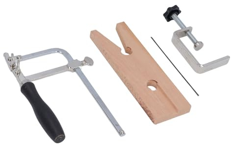 Schmuck-Säge-Set, 12 Edelstahl Klingen, Klemmenmontierte Tragbare Laubsäge für Holzbearbeitung und Kunsthandwerk