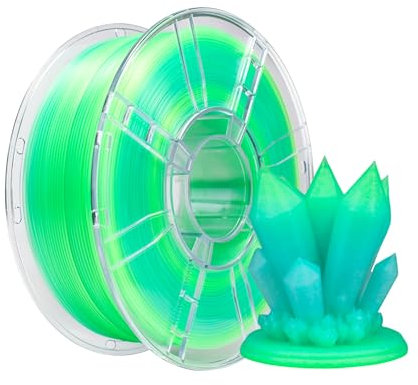 iBOSS Gradient PLA Plus 3D-Drucker-Filament 1,75 +/- 0,02 mm, 1 kg Spule (2,2lbs) Transparentes Zweifarbiges PLA Pro 3D-Filament, Passend für die meisten FDM-Drucker (Transparent Blau Grün)
