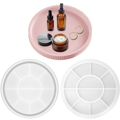 APOMOONS Silikonformen Gießformen Tablett 22cm, Silikonform Gießformen Silikon Epoxidharz Formen, Silikonform Schale Gipsformen zum Gießen, Gießpulver Formen für Tabletts, Untersetzer