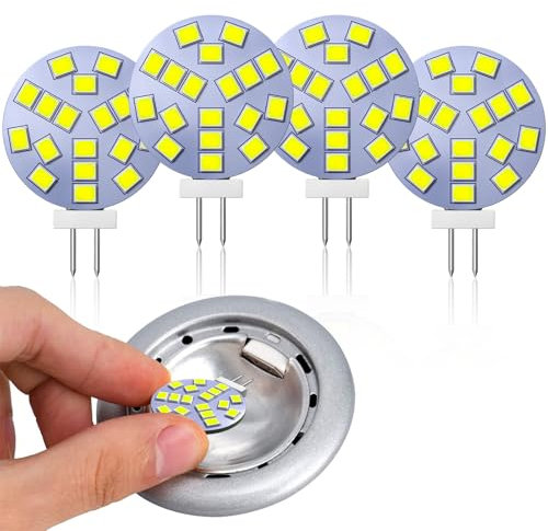 Lamptobe Lampadine LED G4, bianco freddo, 2 W equivalenti a una lampada alogena da 20 W, attacco bispina G4, CA/CC 12 V, 6500 K, angolo ampio 120°, 260 lm, non dimmerabili, confezione da 4