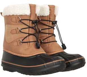 Mountain Warehouse Bottes de neige décontractées à lacets adaptatives pour enfants – Chaussures imperméables avec lacets élastiques – Ski d'hiver, sport, marche, peau, 38/38.5 EU