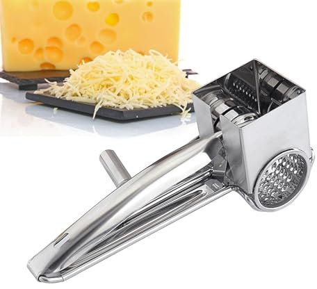 Yanayi Moulin À Râpe Fromage Tambours INOX - Râpe À Fromage Manuelle, Résistant Et Efficace