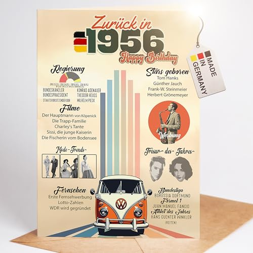 myDreamwork® Besondere Geburtstagskarte 70 Inkl. Umschlag | 1956 Jahrgang Geschenk | Karte 70 Geburtstag Frau – Geburtstagskarte 70 lustig | 70. Geburtstag Mann – DIN A5