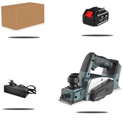 Pialla per legno, Pialla elettrica ricaricabile Utensile da taglio for legno portatile senza fili Piallatrice for legno senza fili Falegname,Taglio senza polvere(1 Battery)