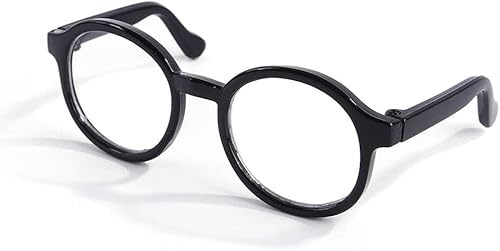 Cute Black Pet Dog Glasses Clear Lens Retro Glasses Photo Props Transparent Cat Sun Glasses for Small Dogs Cats Cosplay Costume Apparel Accessories