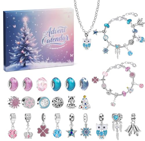 COZCLAM Adventskalender Schmuck 2026 – 24 Tägiger Weihnachtskalender | Schmuck Geschenk mit Armbändern, Halsketten & Charms, Modeschmuck Adventskalender Geschenkset
