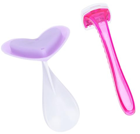 HAMPPLIES Intimrasierer Satz Damen Kleiner Haarrasierer Silikon Rasierwerkzeug für Bikini Haarentfernung Körper Trimmer mit Schablone für Präzise Formen Zufällige Farbe