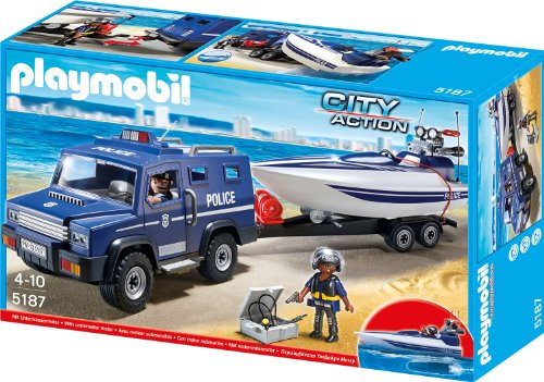Playmobil - 5187 - Figurine - Fourgon Et Vedette De Police