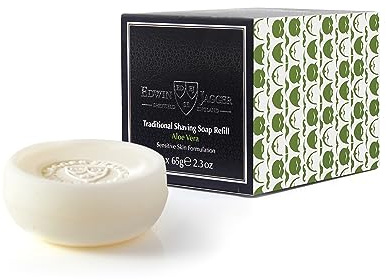 Edwin Jagger SSAV3 Aloe Vera 99.9% Natural Traditional Shaving Soap 65g Refill (3 Pack)