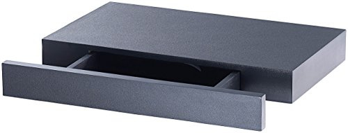 Carlo Milano Regal mit Geheimfach: Wandregal mit versteckter Schublade, 40 x 5 x 25 cm, schwarz (Wandregal mit Geheimfach, Wandboard, Kommode)
