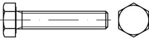 ISO 4017 8.8 Sechskantschrauben mit Gewinde bis Kopf - Abmessung: M24x50 (25 Stück)