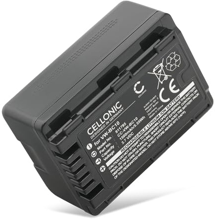 CELLONIC 1x Batería para Cámara Compatible con Panasonic HC-VX870, HC-V520, HDC-SD40, VW-VBK180 - (1500mAh, 3.7V)