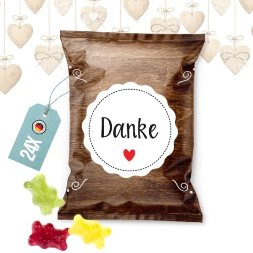 Logbuch-Verlag 24 Danke Geschenke Gummibärchen Give-away für Gäste, Freunde, Kunden Dankesgeschenk