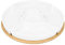HOMLA Fincan Moderne Servierplatte Rund 6-teilig - Auffallendes Design Teller für Partys Feiern Snacks Häppchen - Porzellan und Bambusholz Ø 30 cm Weiß