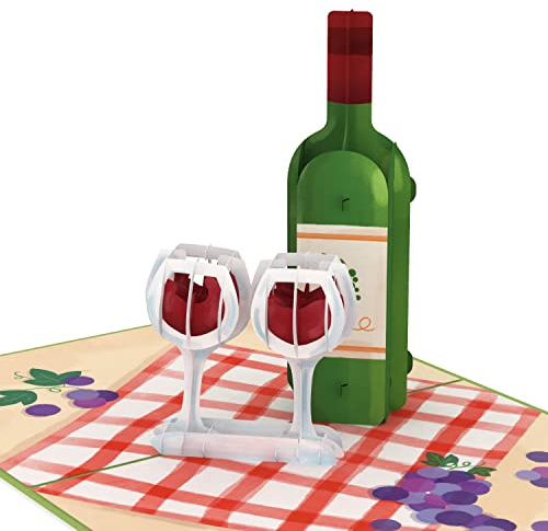 papercrush® Biglietto pop up Ristorante - Carta regalo compleanno 3D utile per donna (moglie, amica, sorella), Voucher per coppia, Biglietto festa del papá per padre, Buono per degustazione di vino