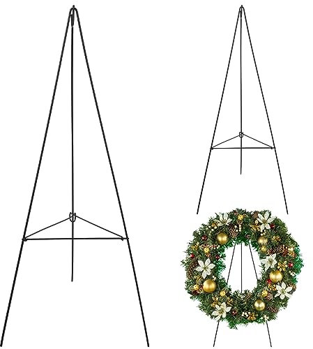 Soaoo Christmas Wreath Stand Christmas Wreath Holder Metal Easel for Cemetery Grave Flower Holder Gravestone Wreath Stand for Grave Marker Gravestone Flowers Decorations(2,30inch)