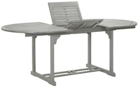 CKioict Partytisch Bistrotisch Outdoor Stehtisch Outdoor Gartentisch Grau 200x100x75 cm Massivholz AkazieGeeignet für Pools, Gärten, Rasenflächen