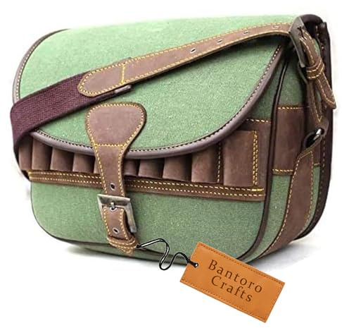 Bantoro Crafts Caricatori per Borse per cartucce in Vera Pelle Borsa per Caccia con Munizioni Borsa per Munizioni Porta cartucce per Fucile