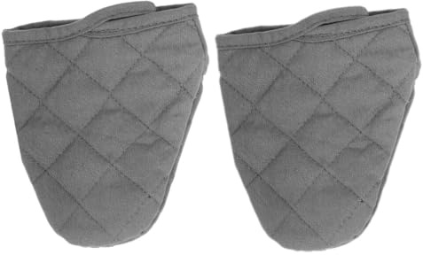 IMIKEYA 2pcs Heatproof Oven Mittens Grey Silicone Kitchen Gloves Fingers Insulated Baking Mittens for Cooking