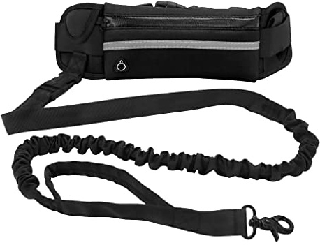 CLSSLVVBN Correa para Perros Suministros para Mascotas Cuerda para Cachorros Cuerda Manos Libres Retráctil Fácil de Usar Riñonera Multicolor para Ahorrar Espacio, Negro