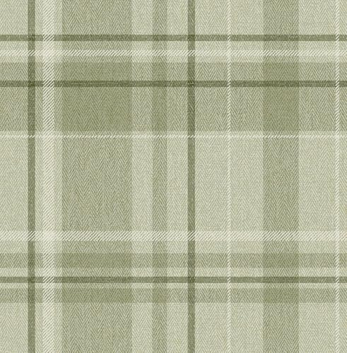 CROWN Harris Check M1865 Papier peint texturé de luxe, vert