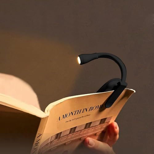 YZYOE Mini wiederaufladbares tragbares Leselicht, Leselicht auf dem Bett, Clip on LED Buch Lesen Warmes Licht 3 Farbe Temperaturen Stepless Dimmen Kleines Buch Zubehör.